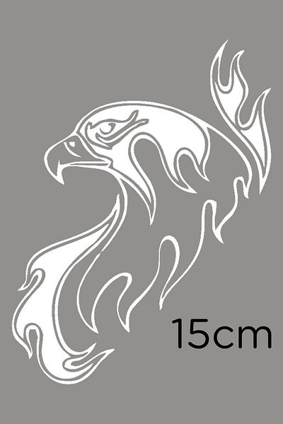New Jargon Autocolant cu efect de foc ardent cu cap de vultur Lipire 15 cm - alb