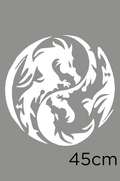 New Jargon Autocolant cu două fețe Dragon Good Evil Icon 45cm - Alb