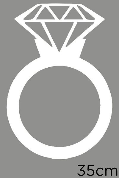 New Jargon Solitaire Ring Vedere laterală Etichetă Autocolant Lipire 35cm - Alb
