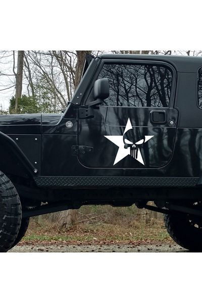 New Jargon Autocolant cu Punisher Ambience în interiorul stelei 25cm - Alb