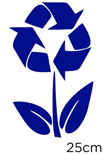 New Jargon Recycling Icon And Flower Sticker Paste 25cm - Navy Blue
