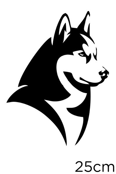 New Jargon Autocolant de perete pentru vehicul cu aspect drăguț Husky Siberian 25 cm - negru