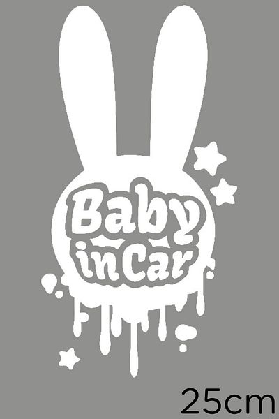 New Jargon Autocolant cu text Taşvan şi Baby In Car 25cm - Alb