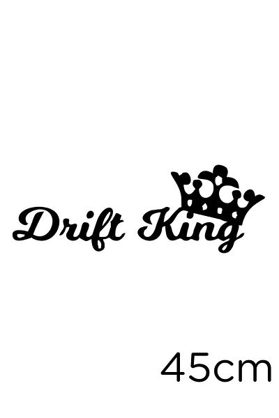 MIGNATIS Autocolant Drift King Text și Coroană Lipire 45 Cm - Negru