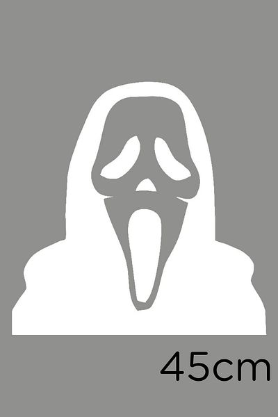 MIGNATIS Autocolant Mască Scream Lipire 45 Cm - Alb