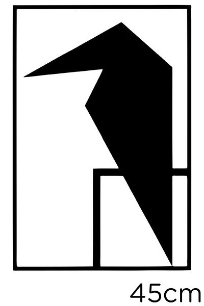 New Jargon Pastă autocolant Crow în cadru 45cm - Negru