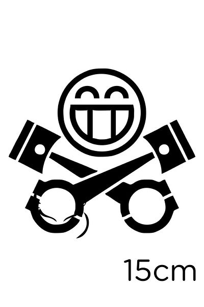 New Jargon Pastă autocolantă cu icoană pentru mașină și motor fericit 15 cm - negru