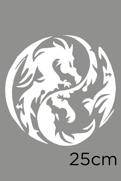 New Jargon Autocolant cu două fețe Dragon Good Evil Icon 25cm - Alb