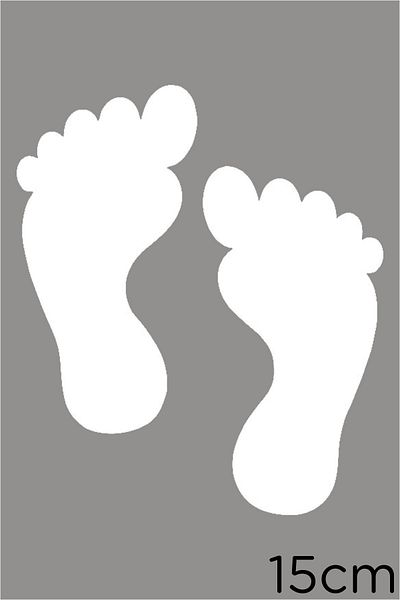 New Jargon O pereche de autocolant pentru mașină cu amprentă de ornament de perete 15 cm - alb