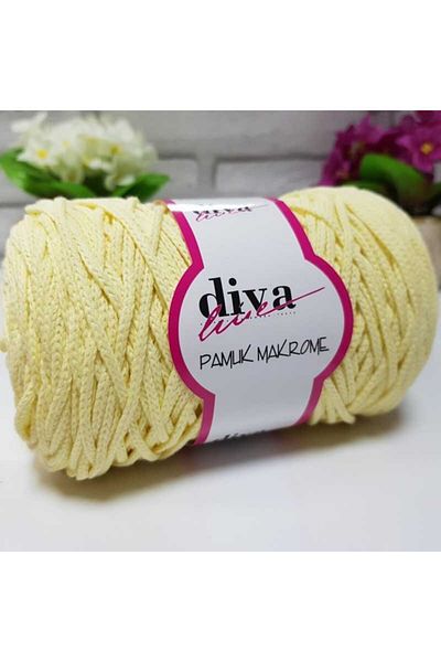 Diva İplik Diva Cotton Macrame 1002 Μαλακό Κίτρινο