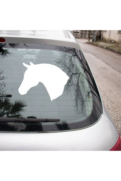 MIGNATIS Întoarce-te la stânga Cap de cal englezesc Autocolant Lipire 45 Cm - Alb