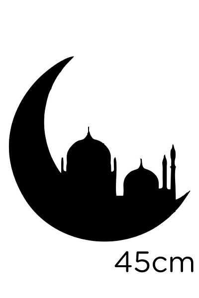New Jargon Autocolant Moschee Islam World Pe Moon Icon 45cm - Negru
