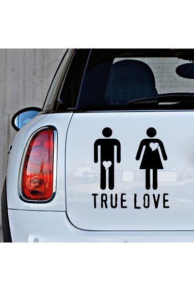 New Jargon Autocolant Love Sense Of Woman And Man 35cm - Negru
