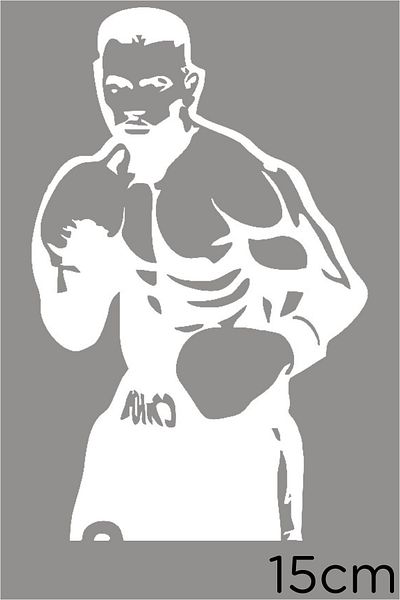 New Jargon Autocolant celebru boxer Muhammad Ali Lipire 15cm - Alb