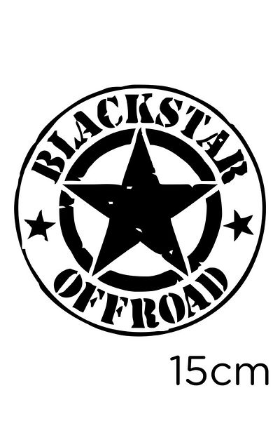 New Jargon Autocolant Offroad Army Star Black Star 15cm - Efect negru