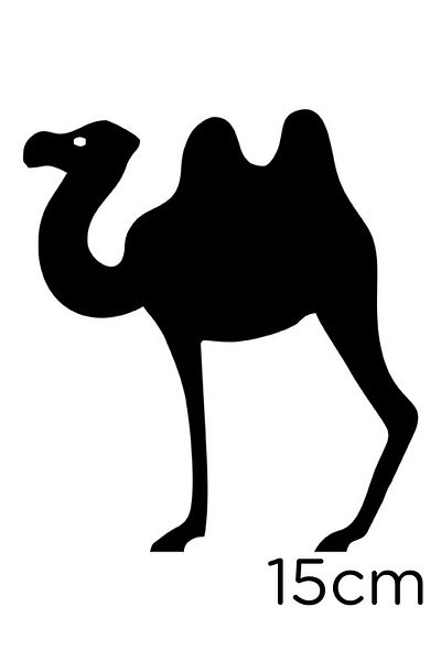 New Jargon Autocolant Hörgüçlü Camel Vedere laterală Lipire 15cm - Negru