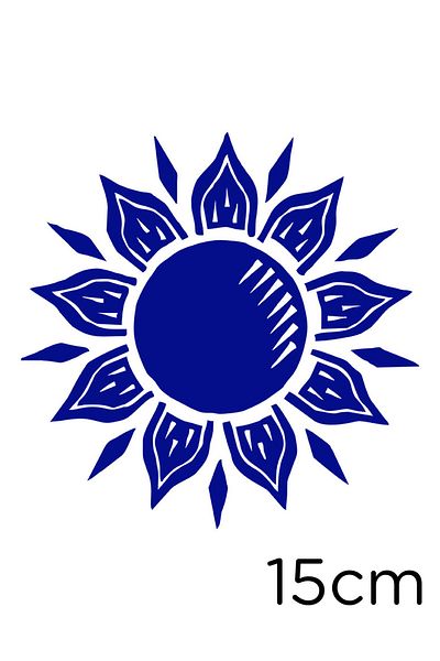 New Jargon Navy Blue Day Lover Flower Sticker - 15cm Sticking Sticker