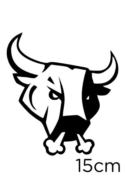New Jargon Autocolant creativ Angry Bull pentru lipire auto 15cm - negru