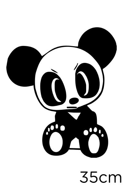 New Jargon Autocolant Cute Panda Cub 35cm pentru Vehicul și Perete - Negru