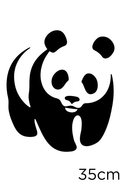 New Jargon Autocolant Cute Panda Cub 35cm - Negru