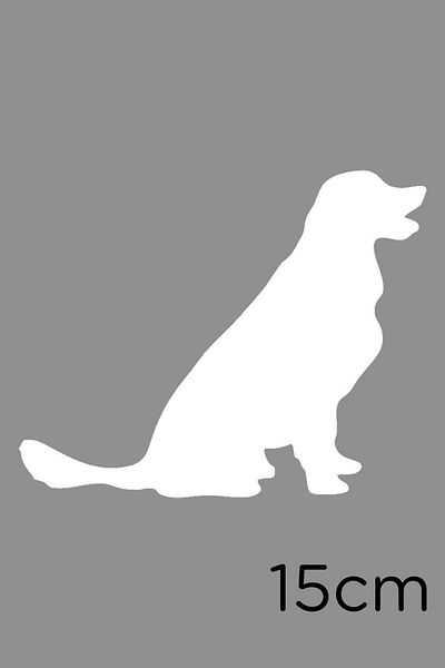 New Jargon Autocolant Golden Dog Etichetă Lipire 15cm - Alb