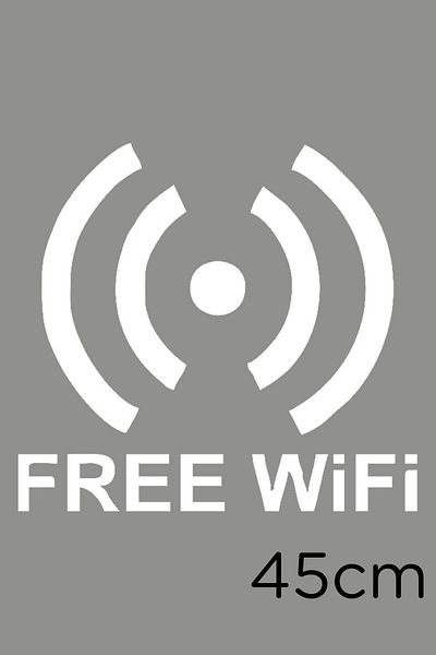 MIGNATIS Lipire gratuită de text și semne autocolante Wifi 45 Cm - alb