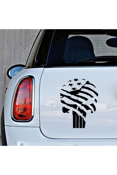 New Jargon Autocolant Steagul American și Punisher Lipire 35cm - Negru