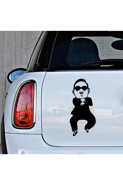 New Jargon Autocolant Gangnam Style Man Pastă 25cm - Negru