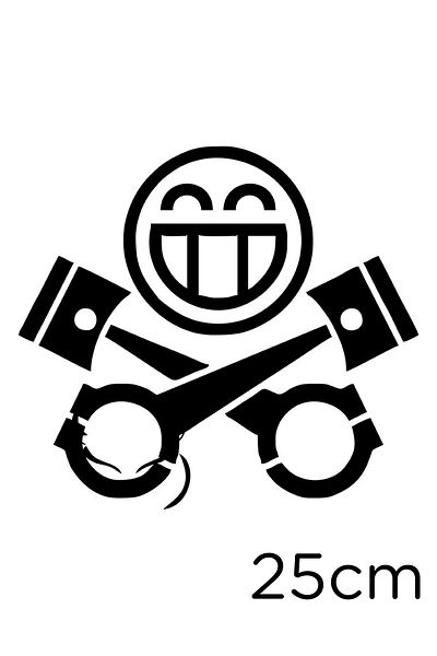 New Jargon Pastă autocolantă cu icoană pentru mașină și motor fericit 25 cm - negru