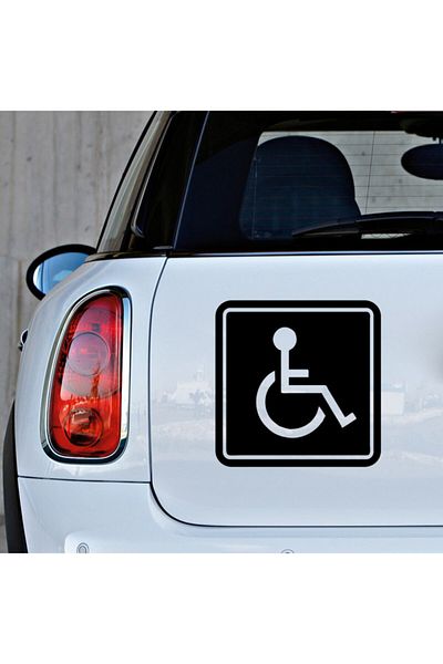 New Jargon Autocolant pentru mașină pentru persoane cu dizabilități și pentru femei cu dizabilități 25 cm - negru