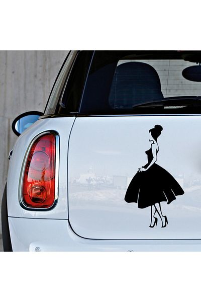 New Jargon Femeie Frumoasă în Rochie Lipire Autocolant 35cm - Negru