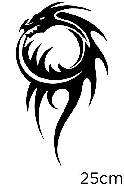 New Jargon Autocolant Dragon de foc care se mănâncă 25 cm - Negru