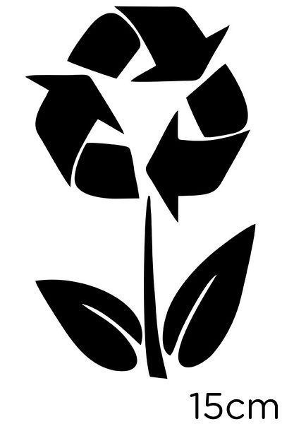 New Jargon Reciclare icoană și pastă autocolant cu flori 15 cm - negru