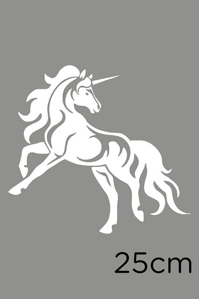 New Jargon Autocolant de perete alb cu model unicorn - 25 cm