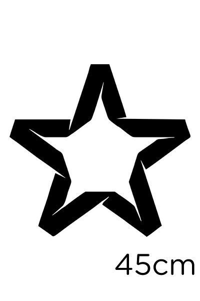 MIGNATIS Autocolant Black Star de 45 cm - Efect de tăiere și lipire detaliată