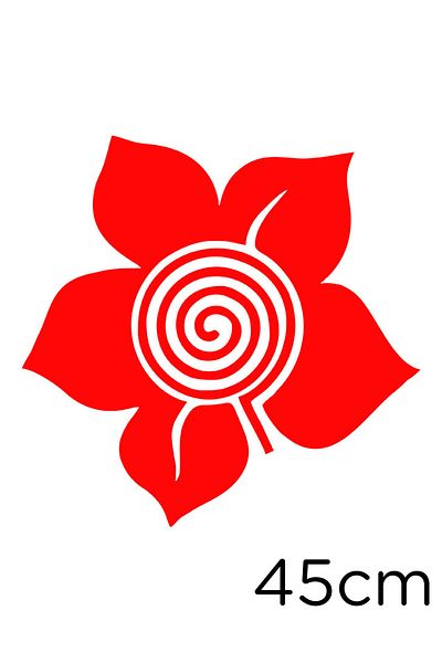 New Jargon Five-Petal Flower Label Sticker Paste with Sprial Return Inside 45cm - Red