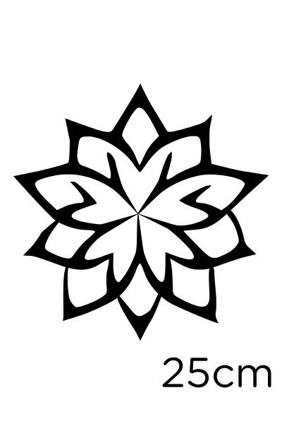 New Jargon Autocolant cu model Mandala cu zece frunze 25cm - Negru
