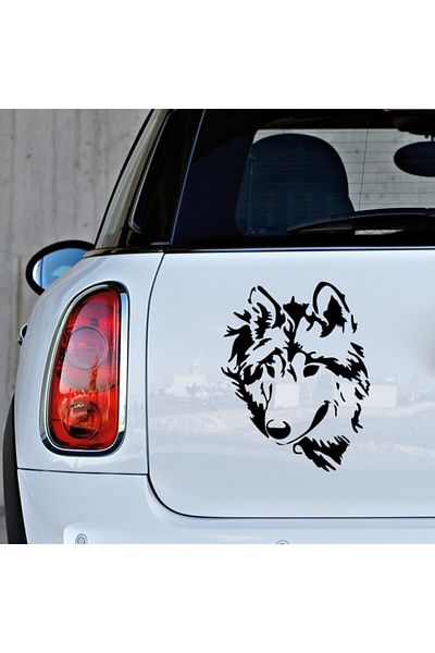 New Jargon Autocolant drăguț pentru mașină de perete Duran Wolf 45cm - negru