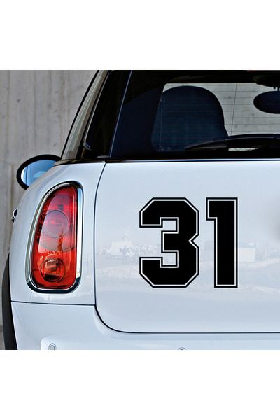 MIGNATIS Autocolant Număr Număr 31 Lipire cu Contur Exterior 45 Cm - Negru