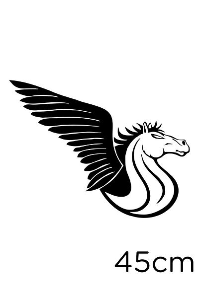 MIGNATIS Autocolant Autocolant Pegasus Cal Zburător înaripat Lipire 45 Cm - Negru