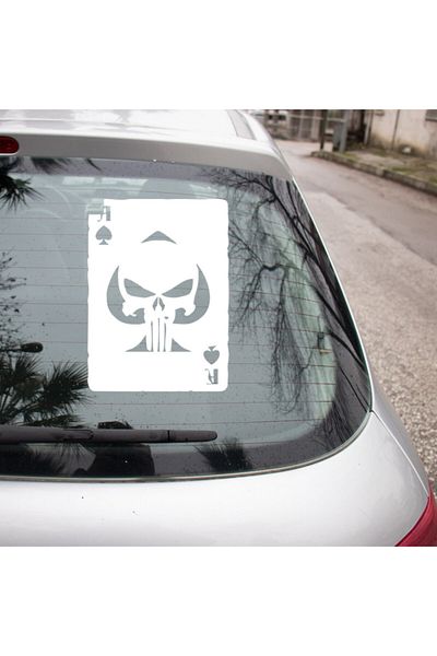 New Jargon Autocolant alb Punisher de 25 cm și hârtie de joc - Lipire