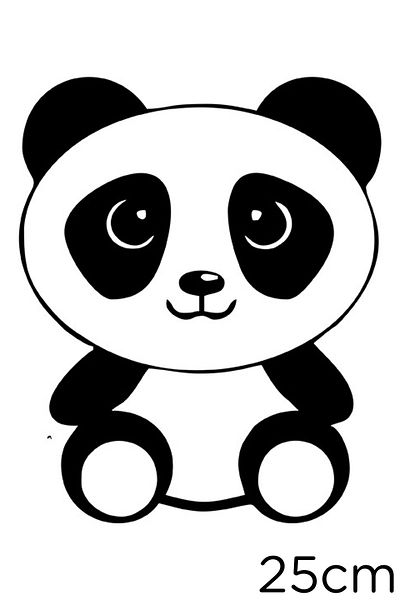 New Jargon Autocolant Panda drăguț așteptând așezat 25 cm - negru