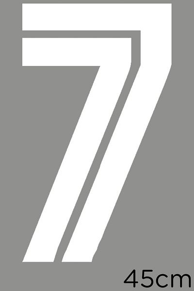 New Jargon Numărul 7 Autocolant Număr Autocolant Lipire cu o linie în mijloc 45cm - Alb