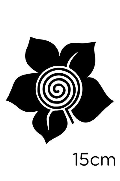 New Jargon Five-Petal Flower Label Sticker Paste with Sprial Return Inside 15cm - Black