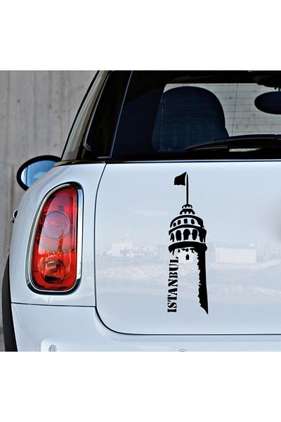 New Jargon Autocolant de perete Turnul Galata din Istanbul Europa 25cm - Negru