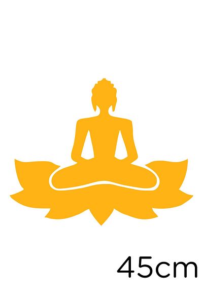MIGNATIS Women's Sticker Buddha Zen Yoga on Flower 45 cm - Yellow