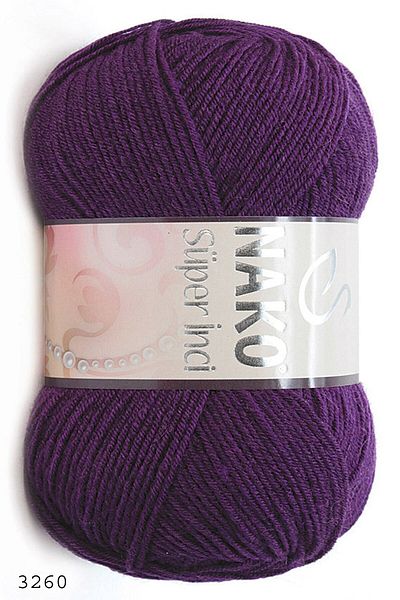 NAKO Νήματα πλεξίματος χειρός Super Pearl 3260 Purple