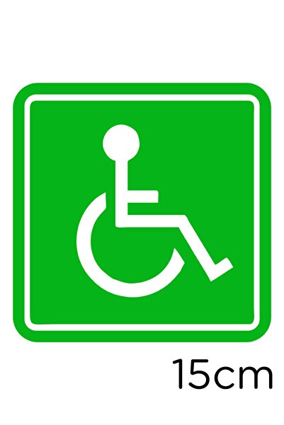 New Jargon Disabled Car and Disabled Woman Car Sign Sticker 15cm - Green