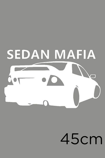 New Jargon Autocolant Sedan Mafia Autocolant Vehicul Oblat Lipire 45cm - Alb
