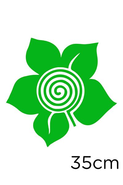 New Jargon Five-Petal Flower Label Sticker Paste with Sprial Return Inside 35cm - Green